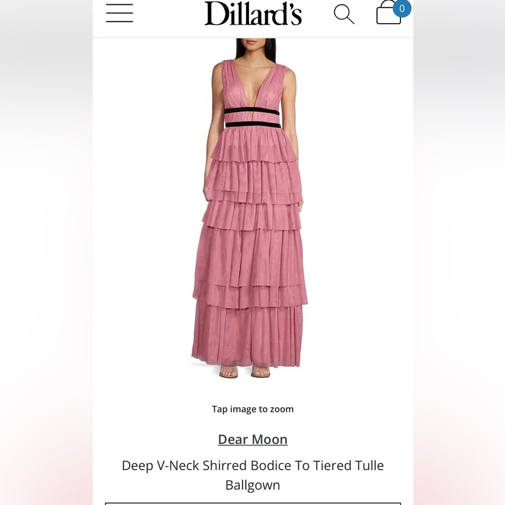 Pink Tiered Ruffled Sleeveless Prom Gown